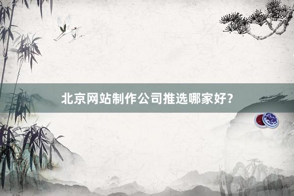 北京网站制作公司推选哪家好？